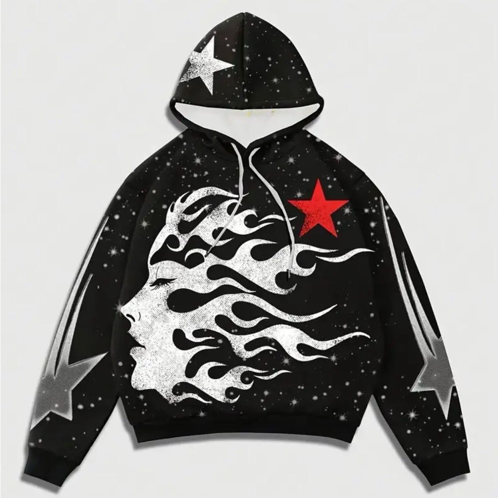 Men's Black Star Graphic Hoodie